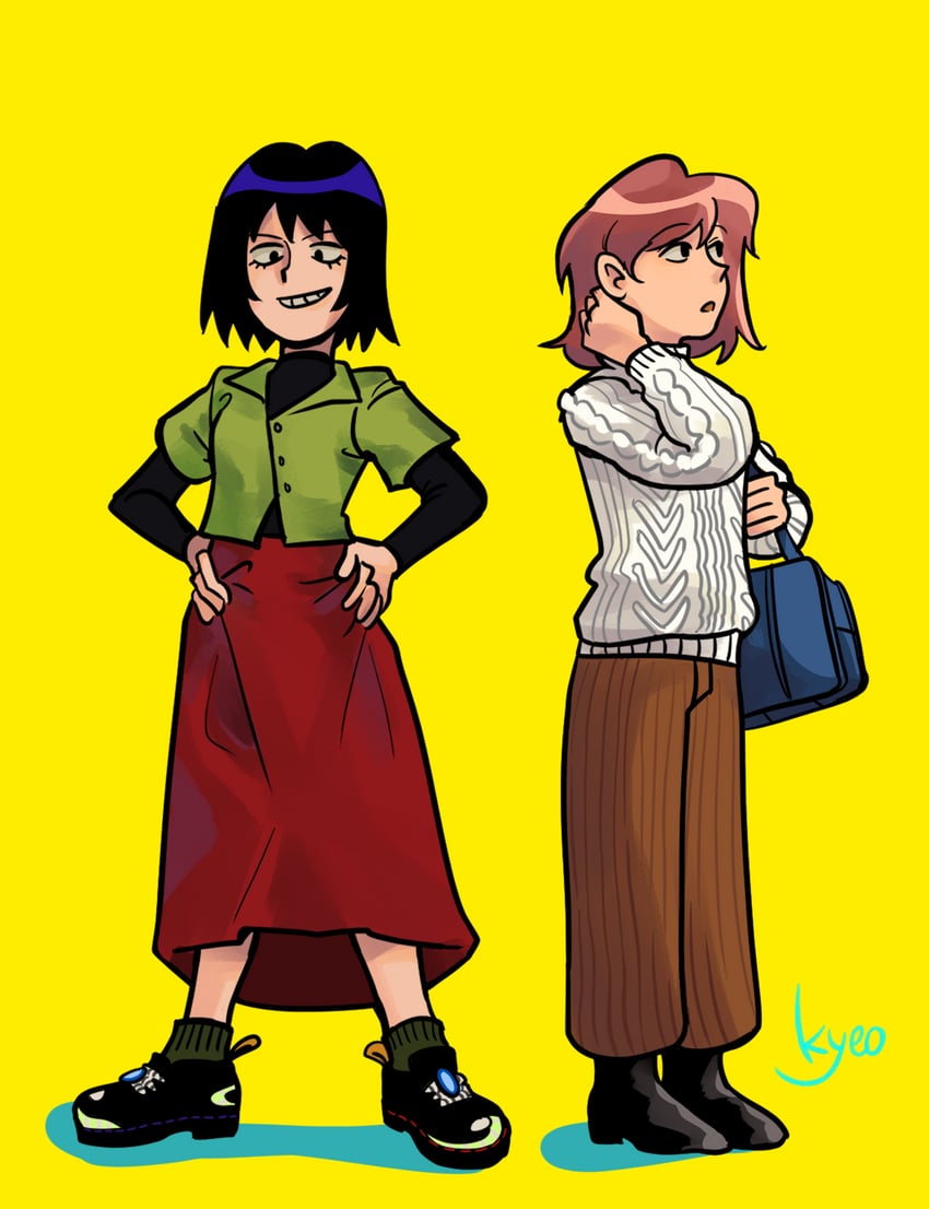 kurata tome and fukami emi (mob psycho 100) drawn by kyokyeo