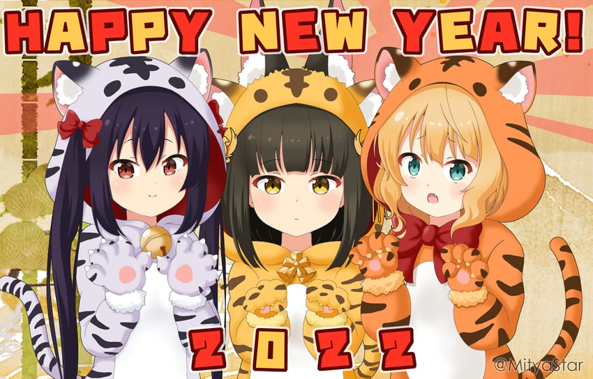 nakano azusa, kirima syaro, and nagato (azur lane and 2 more) drawn by mitya