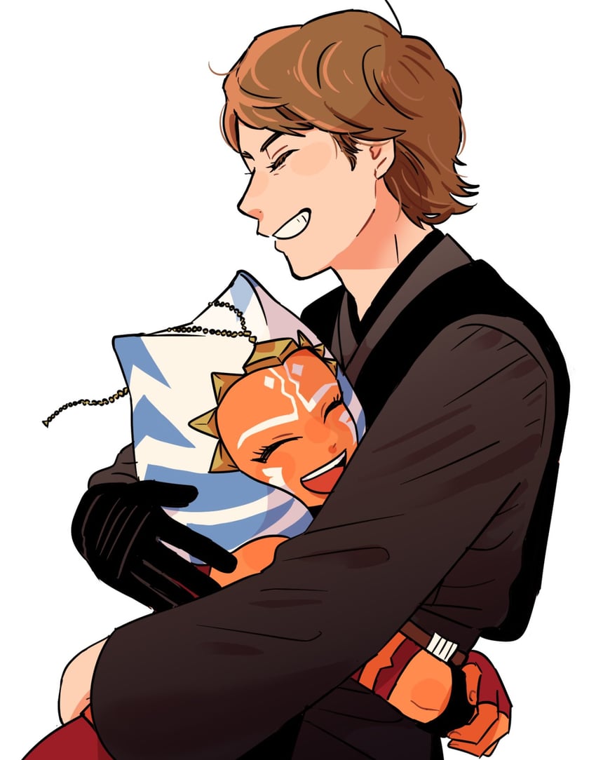 ahsoka tano and anakin skywalker (star wars and 1 more) drawn by chawako_(spchawanmushi)