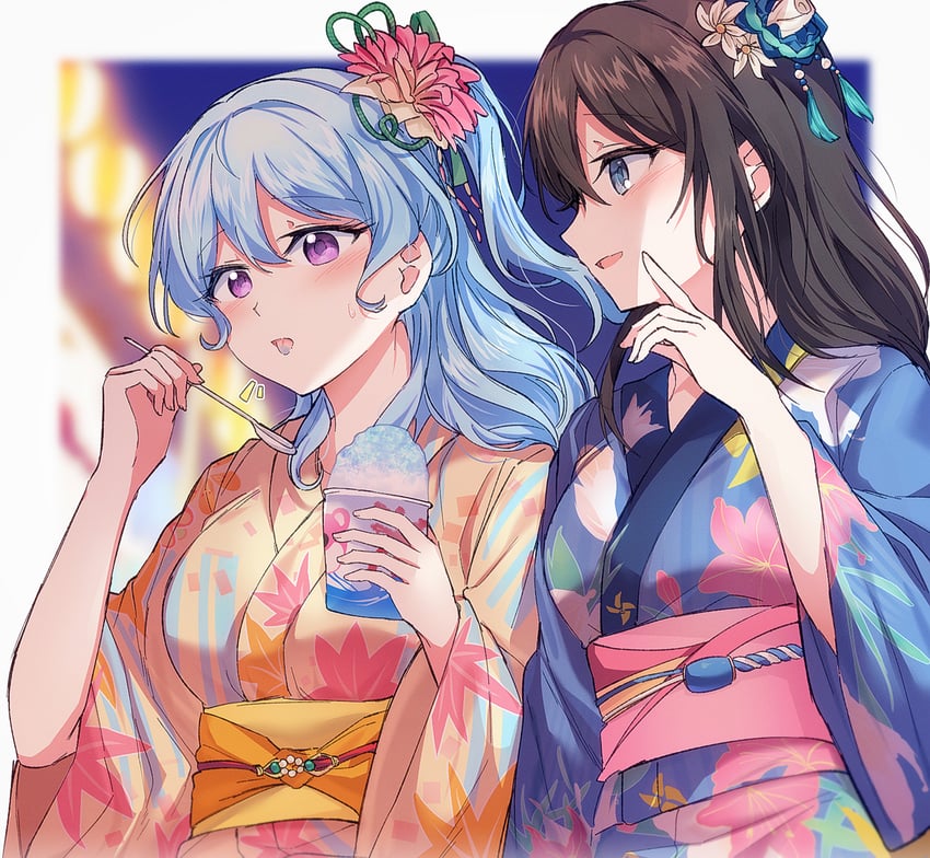 okusawa misaki and matsubara kanon (bang dream!) drawn by opi