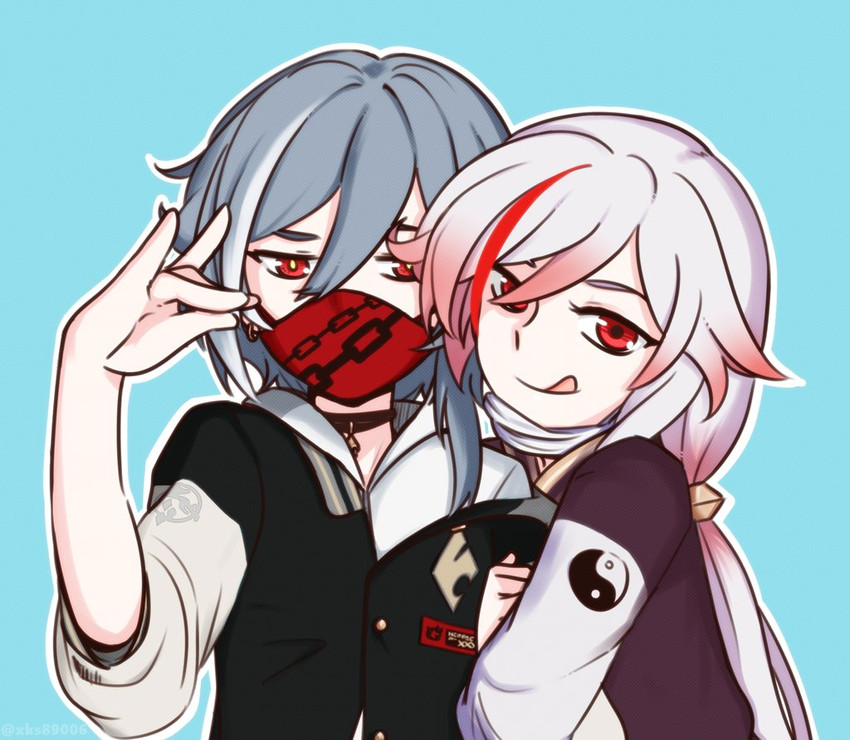 fu hua and herrscher of sentience (honkai and 1 more) drawn by xkaishaku