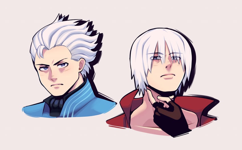 dante and vergil (devil may cry) drawn by butter_sugoi