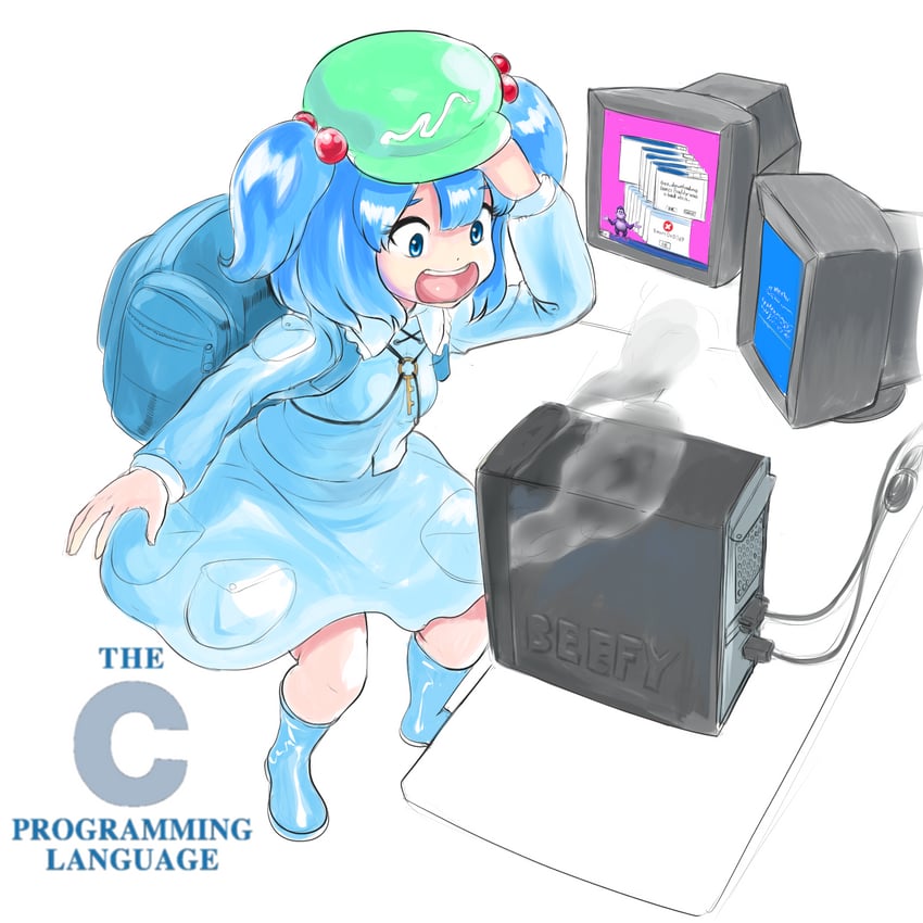 kawashiro nitori and bonzibuddy (touhou and 3 more) drawn by profitshame