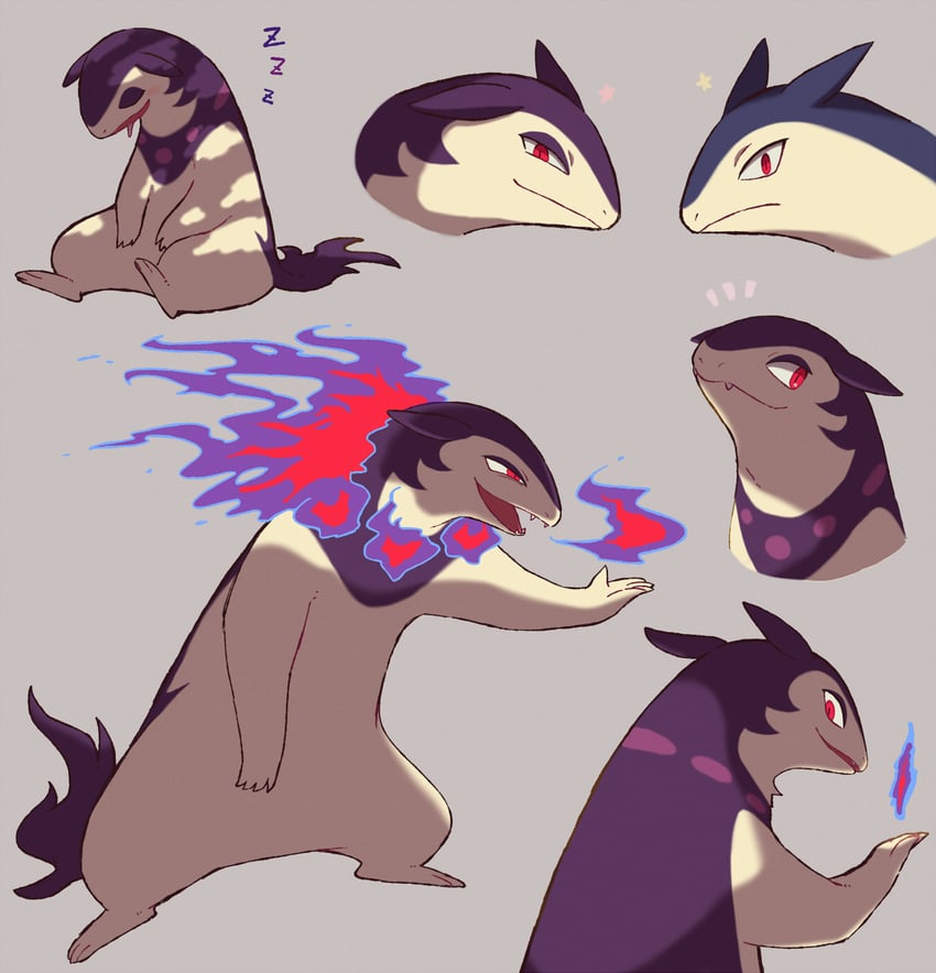 typhlosion and hisuian typhlosion (pokemon) drawn by shiwo_(siwosi)