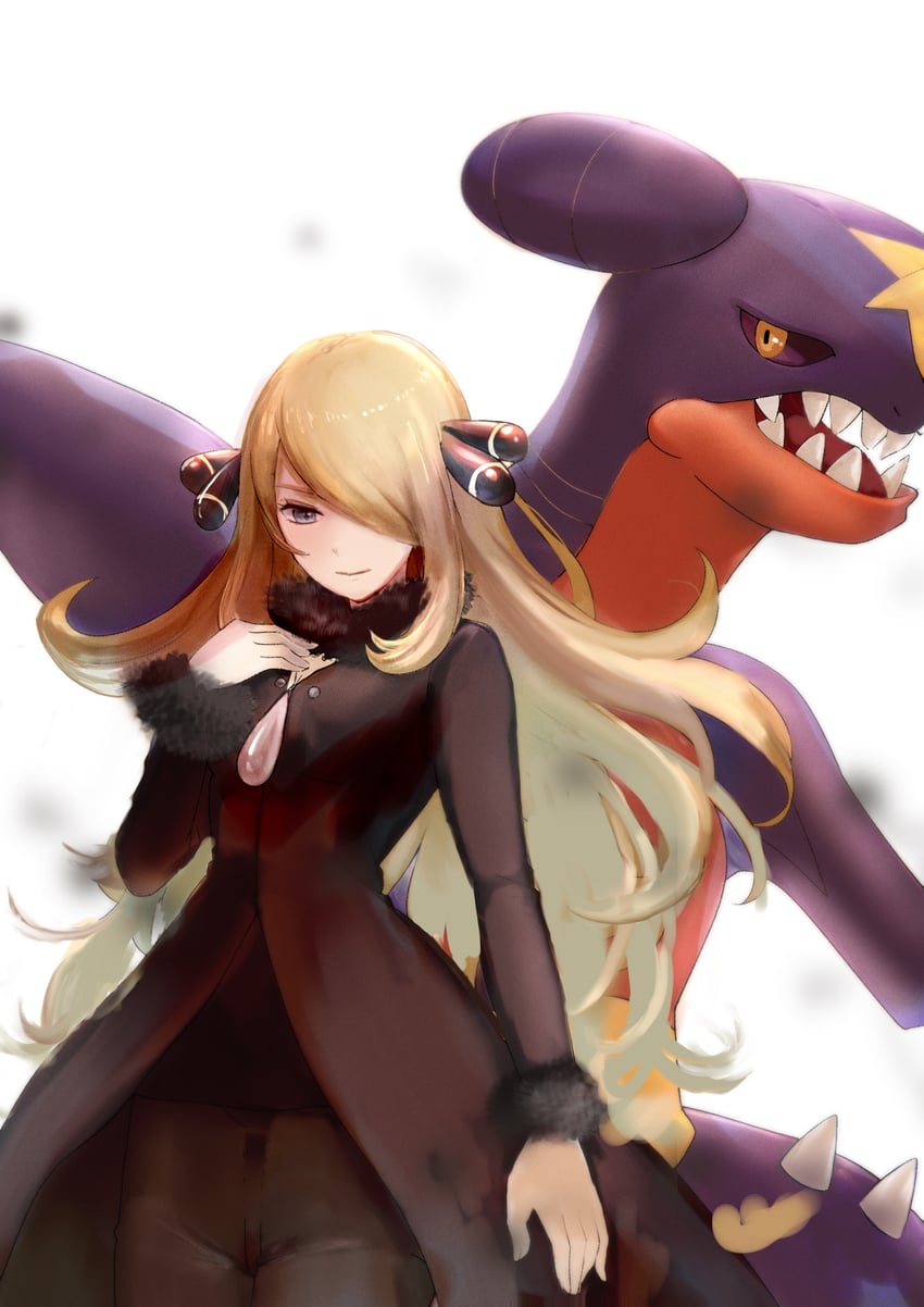 cynthia and garchomp (pokemon and 1 more) drawn by ringosan2329