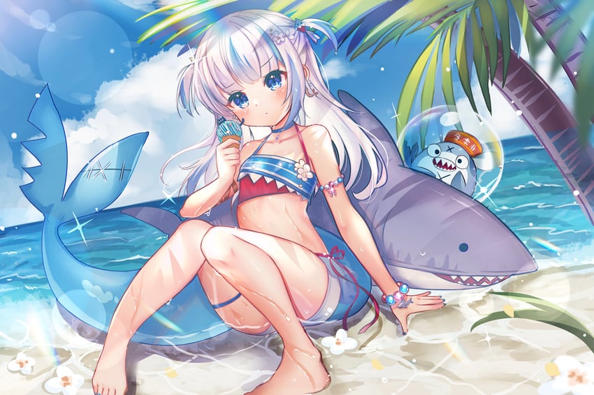gawr gura and bloop (hololive and 1 more) drawn by rinringyo