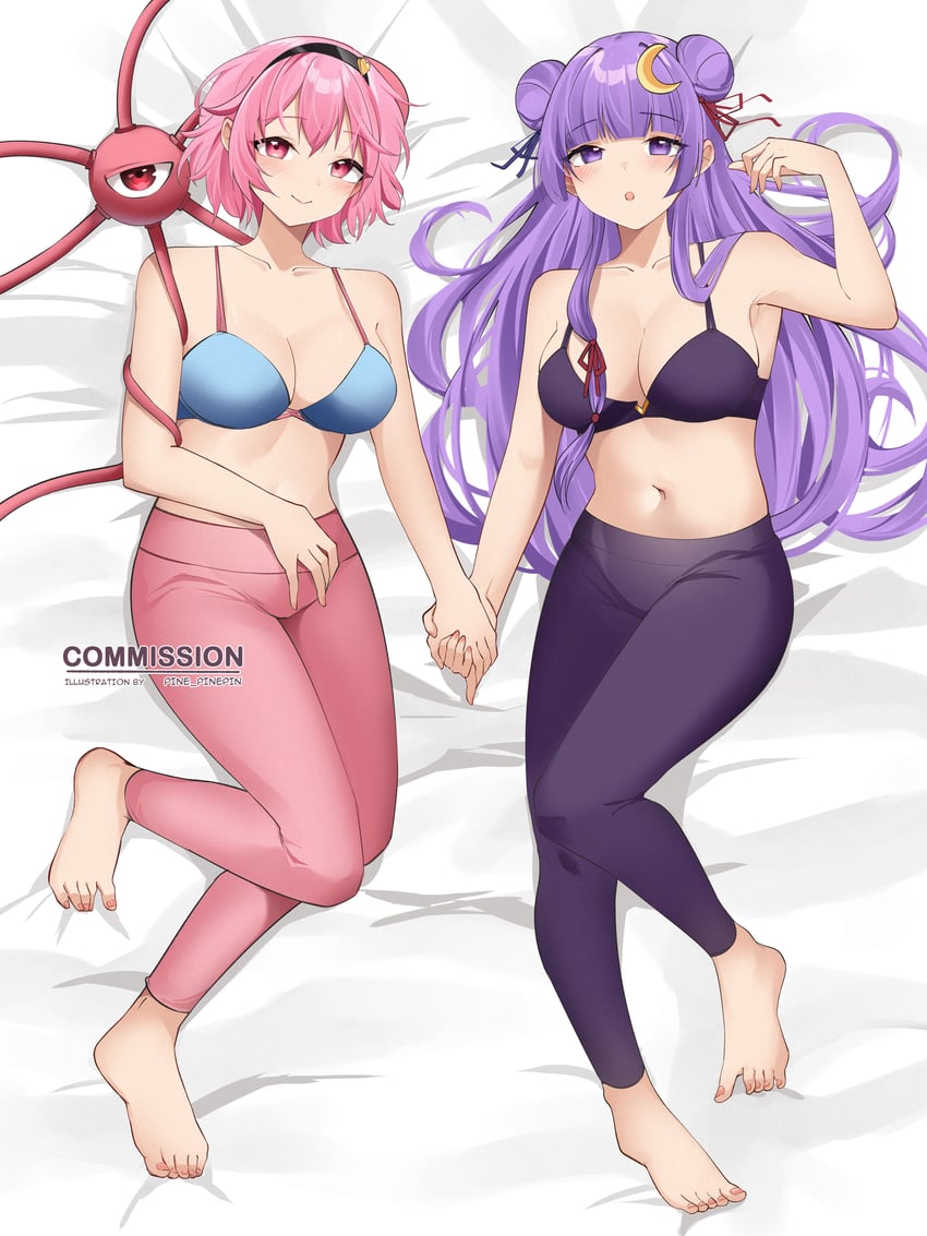 patchouli knowledge and komeiji satori (touhou) drawn by pinepin