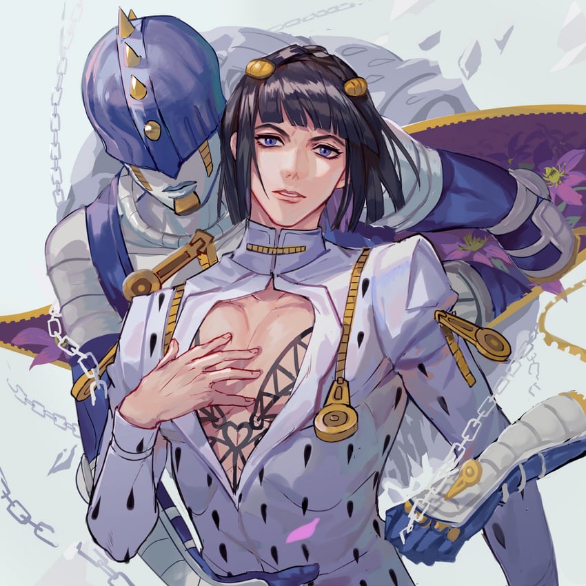 bruno bucciarati and sticky fingers (jojo no kimyou na bouken and 1 more) drawn by ecrsin