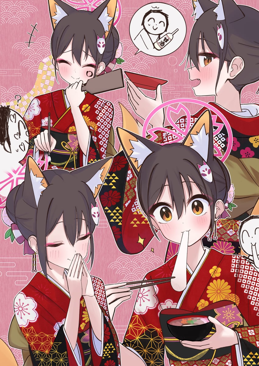 sensei, doodle sensei, and izuna (blue archive) drawn by izunasuki_art