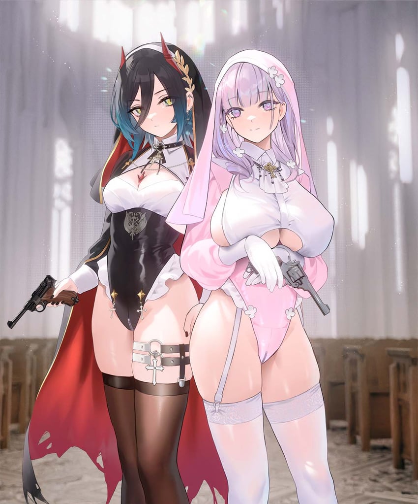 ulrich von hutten and plymouth (azur lane) drawn by cirilla_lin