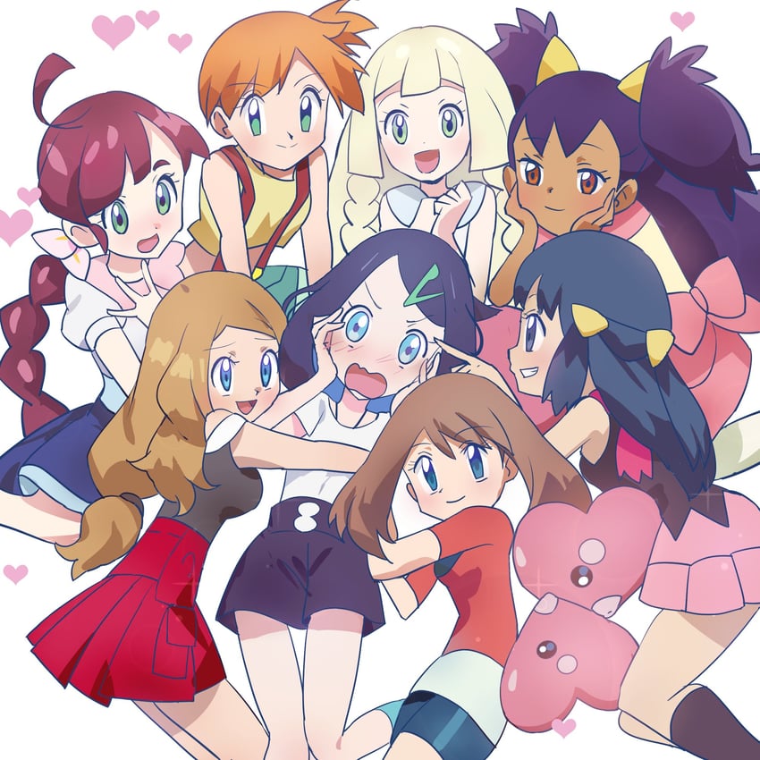 dawn, lillie, may, serena, misty, and 4 more (pokemon and 7 more) drawn by noah_(nowlifeyell)