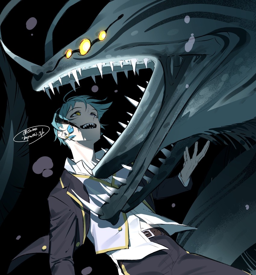 floyd leech and jade leech (twisted wonderland) drawn by take_bayashi_3d