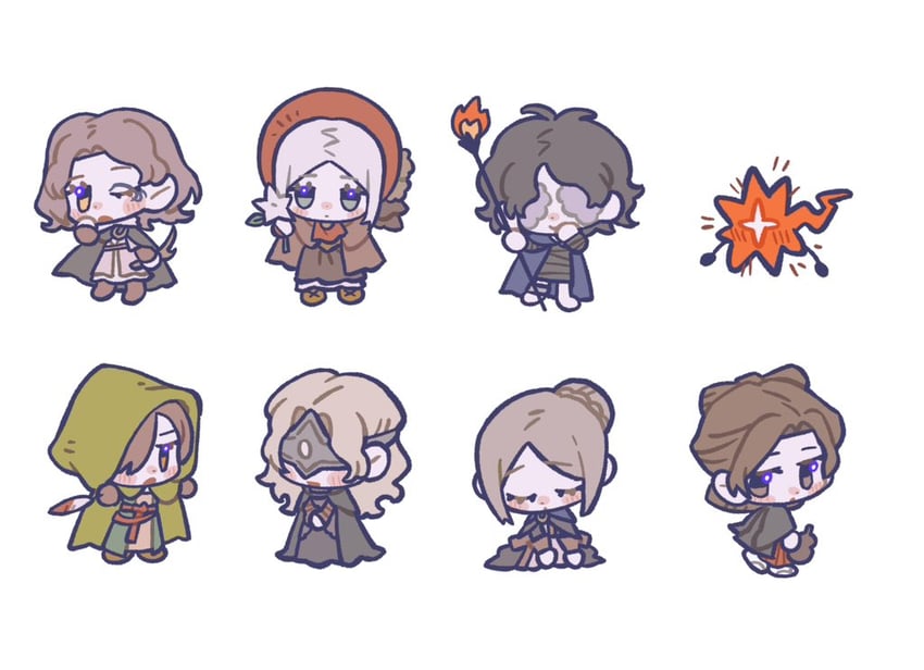 melina, plain doll, fire keeper, ayre, maiden in black, and 3 more (elden ring and 10 more) drawn by la_bo_chu_shi