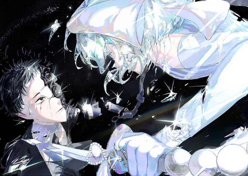 diamond and bort (houseki no kuni) drawn by kashiba_(iiiiii_kasba)