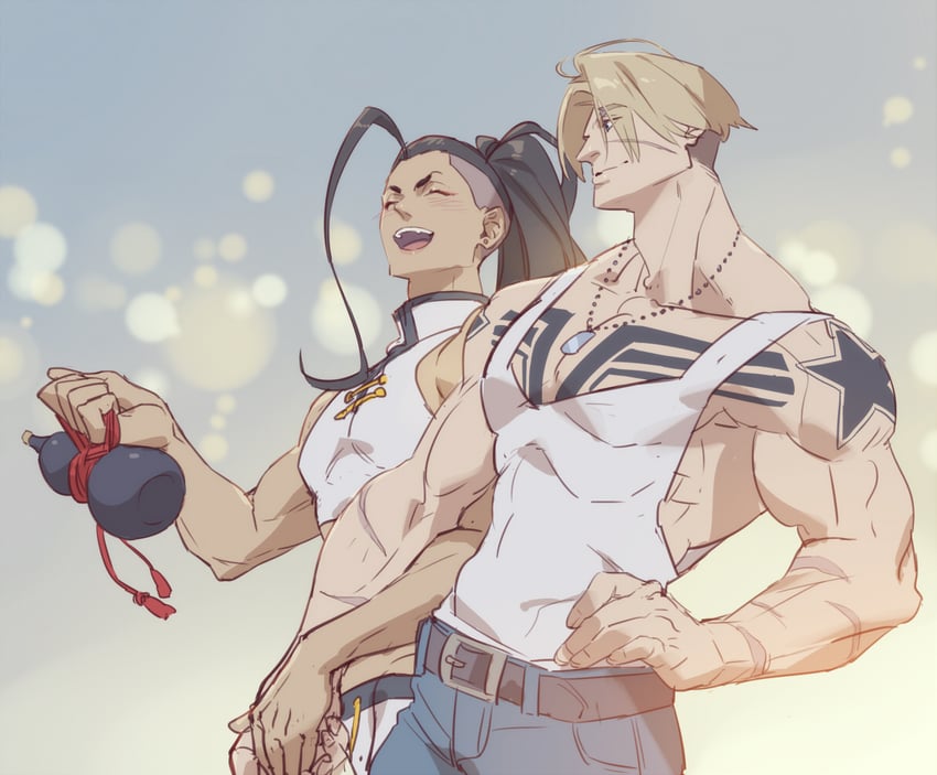 luke sullivan and jamie siu (street fighter and 1 more) drawn by talgi