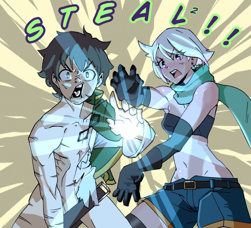 satou kazuma and chris (dragon ball and 1 more) drawn by nomskidoodles