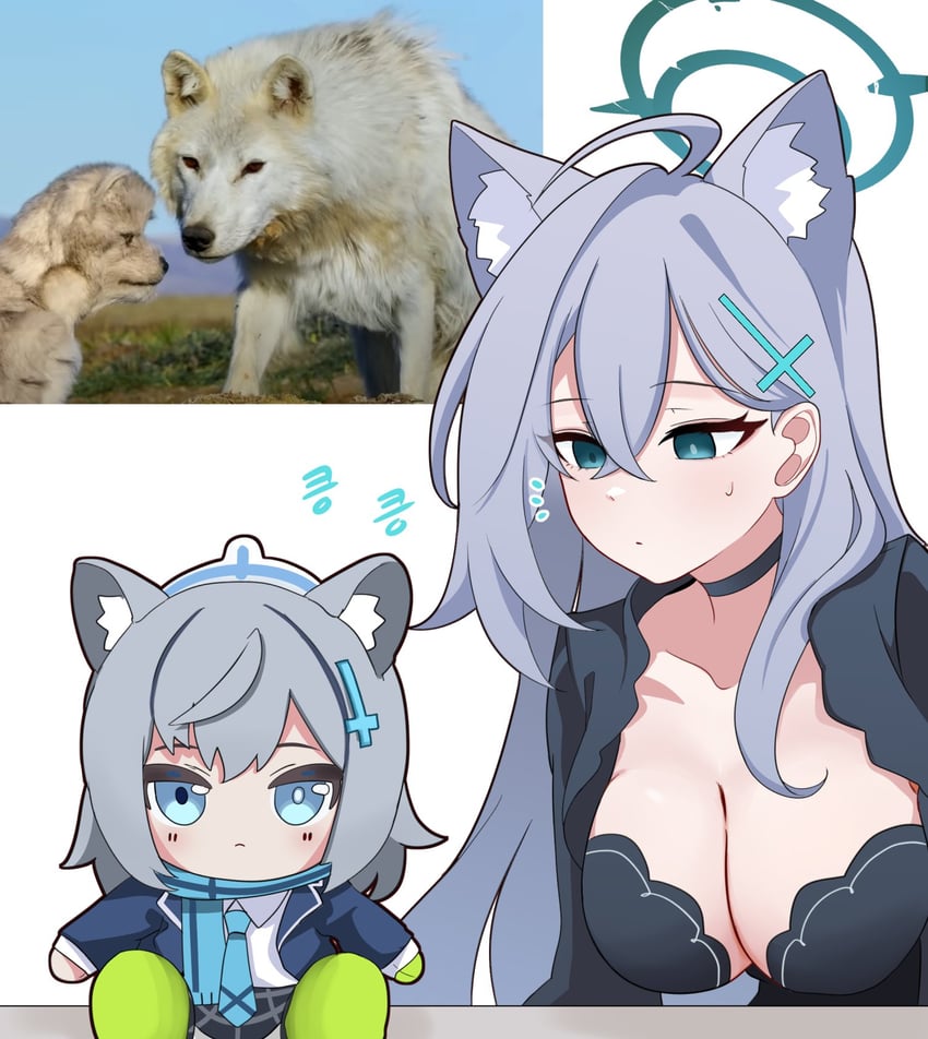 shiroko, shiroko terror, and ogura yui (blue archive) drawn by skyrain315