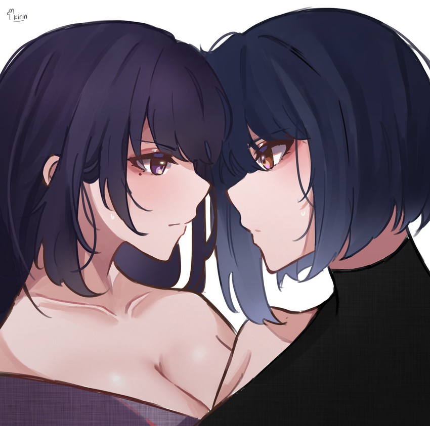 raiden shogun and kujou sara (genshin impact) drawn by kirinify