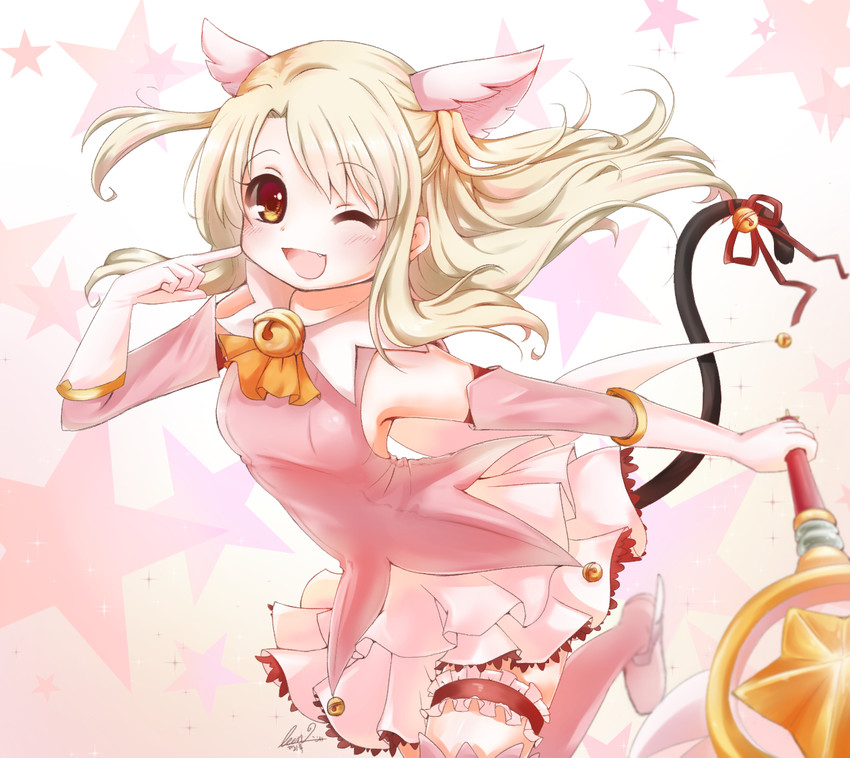 illyasviel von einzbern, prisma illya, and magical ruby (fate and 1 more) drawn by gelulu