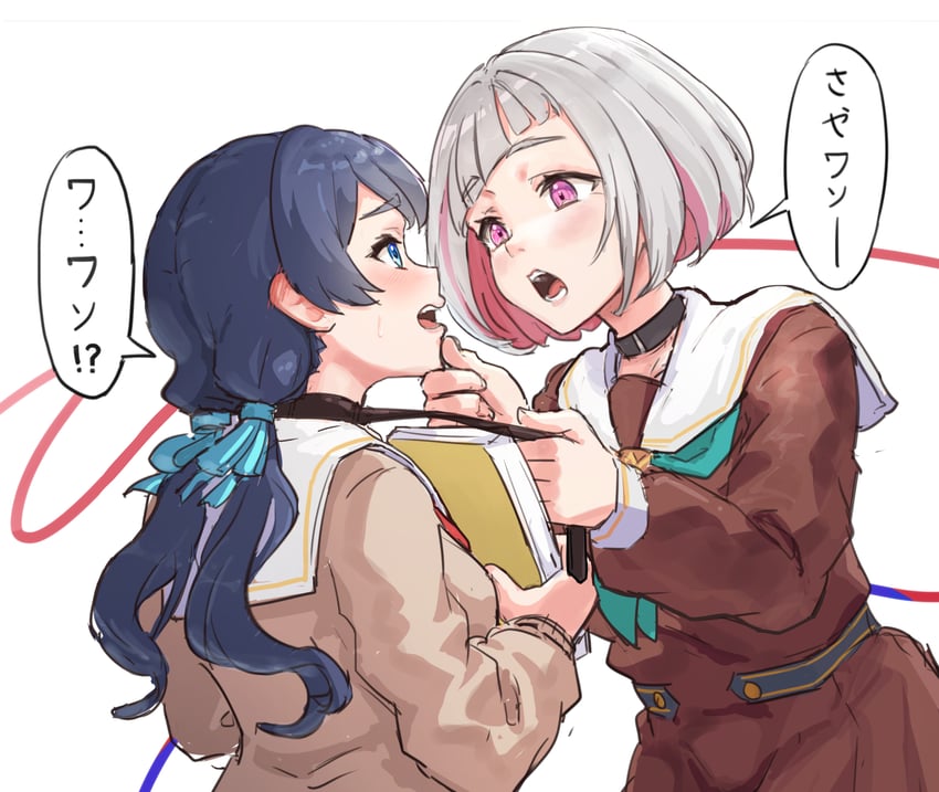 murano sayaka and yugiri tsuzuri (love live! and 1 more) drawn by erobear