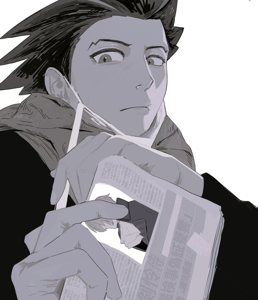 phoenix wright and miles edgeworth (ace attorney) drawn by maplehmm