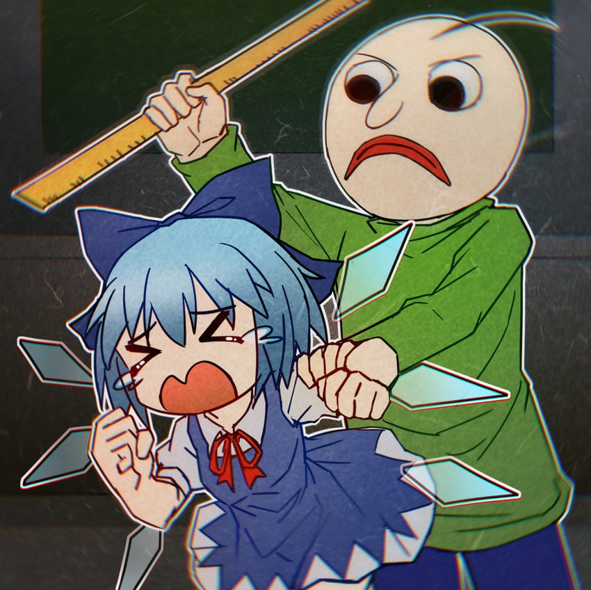 cirno and baldi (touhou and 1 more) drawn by sdz_(inazuma)