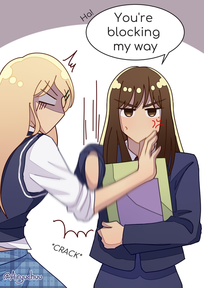 moonbyul and wheein (real life and 1 more) drawn by liuchuu