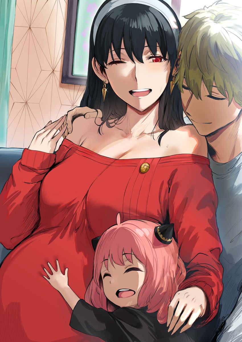 yor briar, anya, and twilight (spy x family) drawn by hews