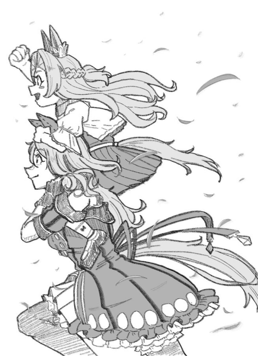 king halo and kawakami princess (umamusume) drawn by hu-min_(okok6341)