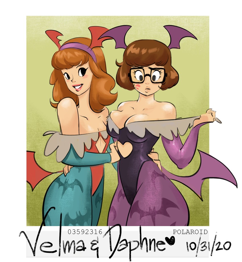 morrigan aensland, lilith, velma dinkley, and daphne blake (darkstalkers and 1 more) drawn by philtomato