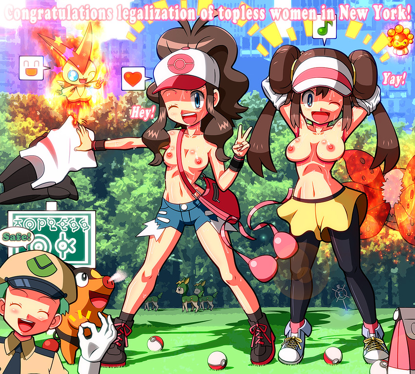 rosa, hilda, tepig, victini, unown, and 11 more (pokemon and 2 more) drawn by rorretsim