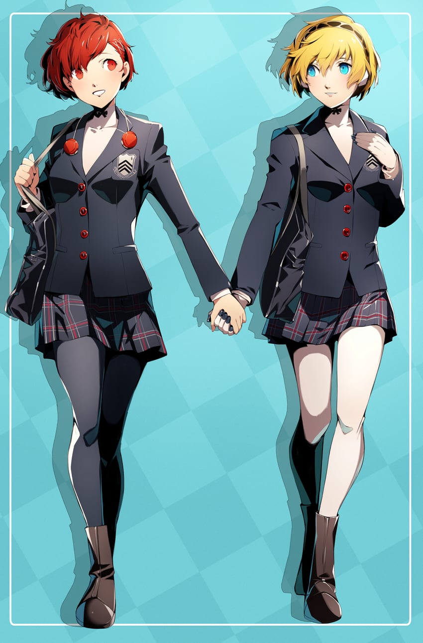aigis and shiomi kotone (persona and 2 more) drawn by nakano_maru