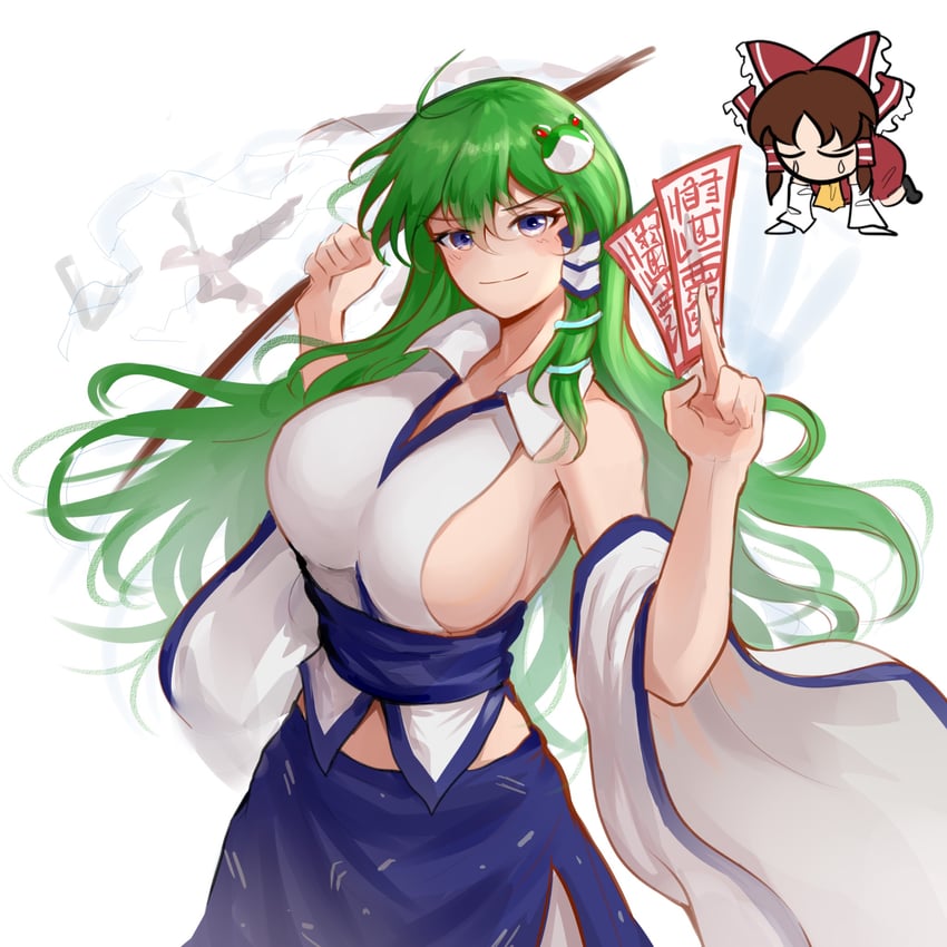 hakurei reimu and kochiya sanae (touhou) drawn by edz_drawz