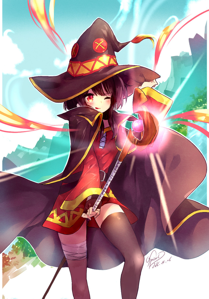 megumin (kono subarashii sekai ni shukufuku wo!) drawn by gangsun