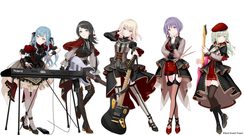 togawa sakiko, wakaba mutsumi, yahata umiri, misumi uika, mortis, and 5 more (bang dream! and 1 more)