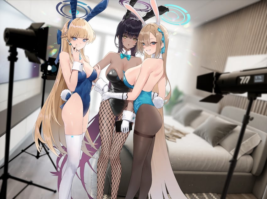 asuna, toki, and karin (blue archive) drawn by cirilla_lin