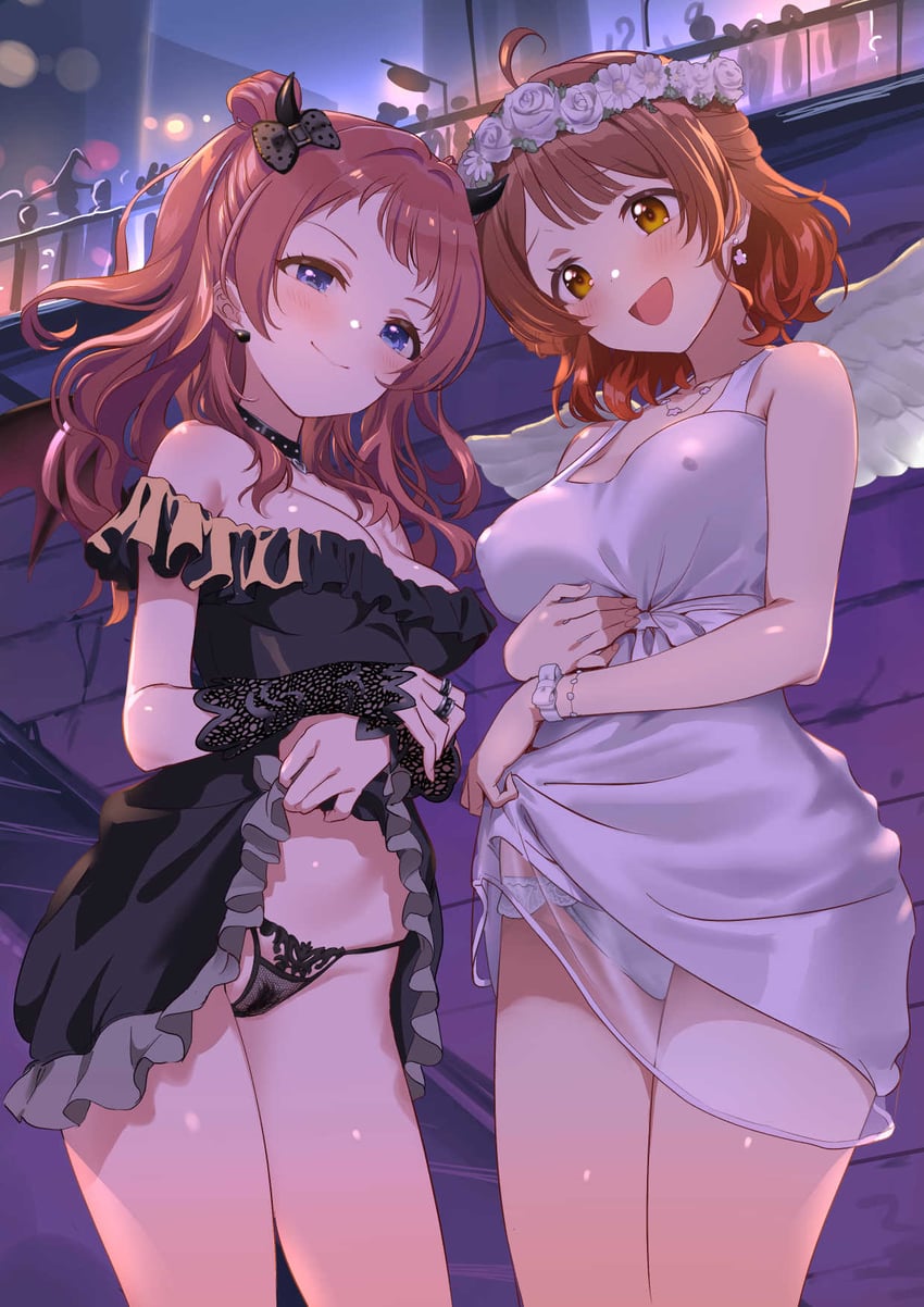 hanami ume and hanami saki (idolmaster and 1 more) drawn by andou_shuki