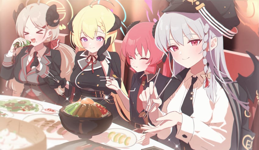 haruna, junko, izumi, and akari (blue archive) drawn by kaerunrun
