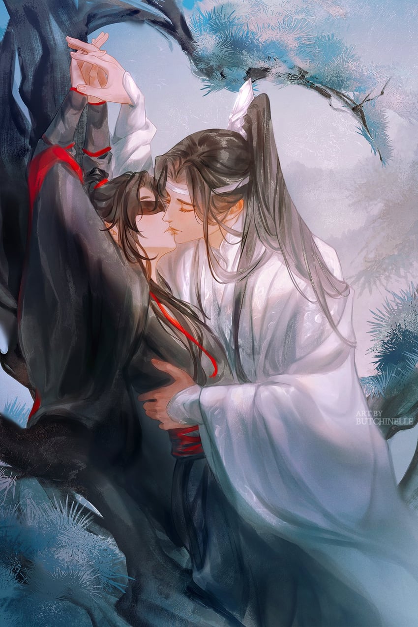 wei wuxian and lan wangji (modao zushi) drawn by butchinelle