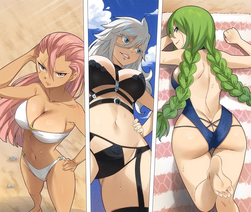 sister ivry, witch regret, and valkyrie yuna (eden's zero) drawn by gaston18
