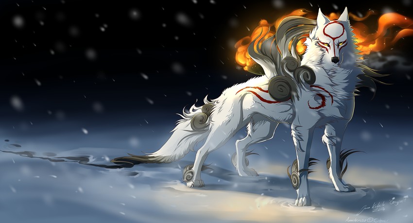 amaterasu (ookami) drawn by grypwolf