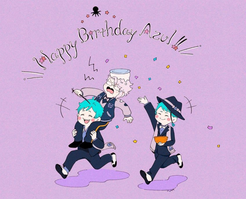 floyd leech, jade leech, and azul ashengrotto (twisted wonderland) drawn by usape0kyun