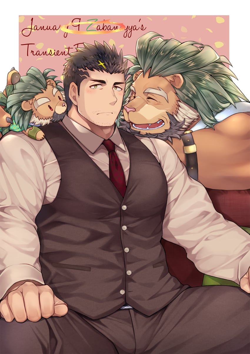 zabaniyya and arsalan (tokyo afterschool summoners) drawn by baizha and wafu_(youzora_samo18)