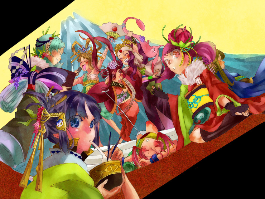 dawn, may, rosa, hilda, leaf, and 3 more (pokemon and 7 more) drawn by hari_(atheos)