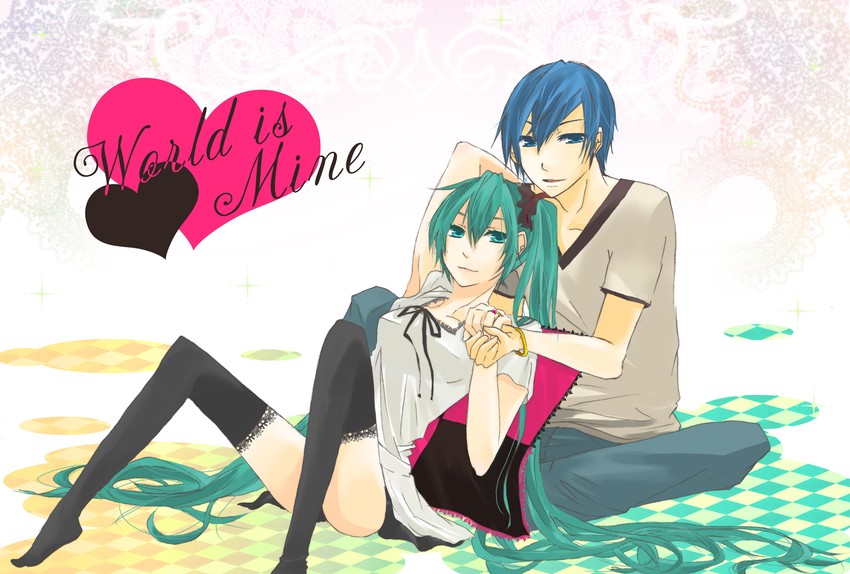 hatsune miku and kaito (vocaloid and 1 more) drawn by potako