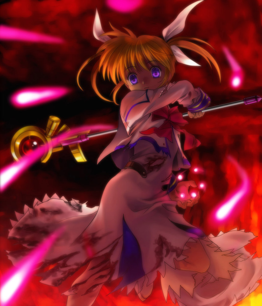 takamachi nanoha and raising heart (lyrical nanoha and 2 more) drawn by mutsuki_(moonknives)