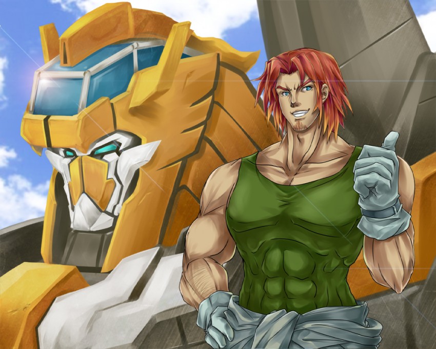 rand travis and gunleon (super robot wars and 2 more) drawn by dtcy