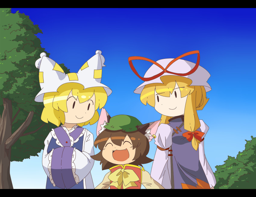 yakumo yukari, yakumo ran, and chen (touhou) drawn by kuzugitsune_(inarikami)