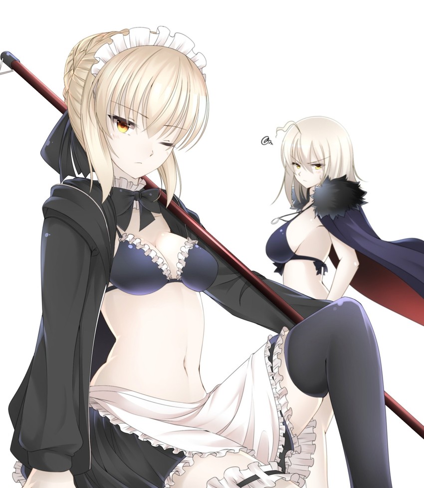 artoria pendragon, jeanne d'arc alter, and saber alter (fate and 1 more) drawn by koro_(tyunnkoro0902)
