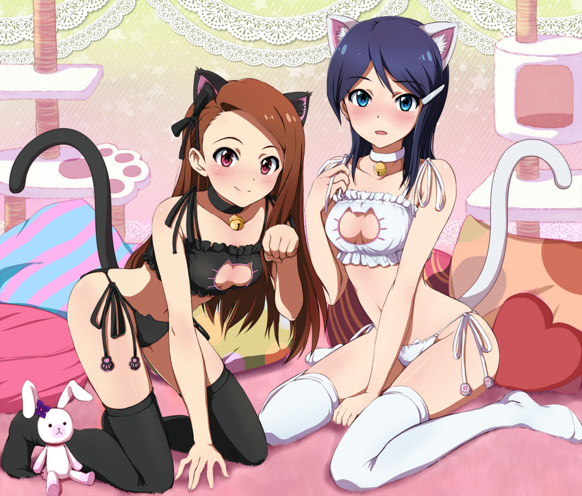 minase iori, usa-chan, and mizutani eri (idolmaster and 1 more) drawn by hina_(araburu-hinadori)